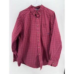 Ariat Pro Series Mens Long Sleeve Red  Plaid Button Up Shirt XL
